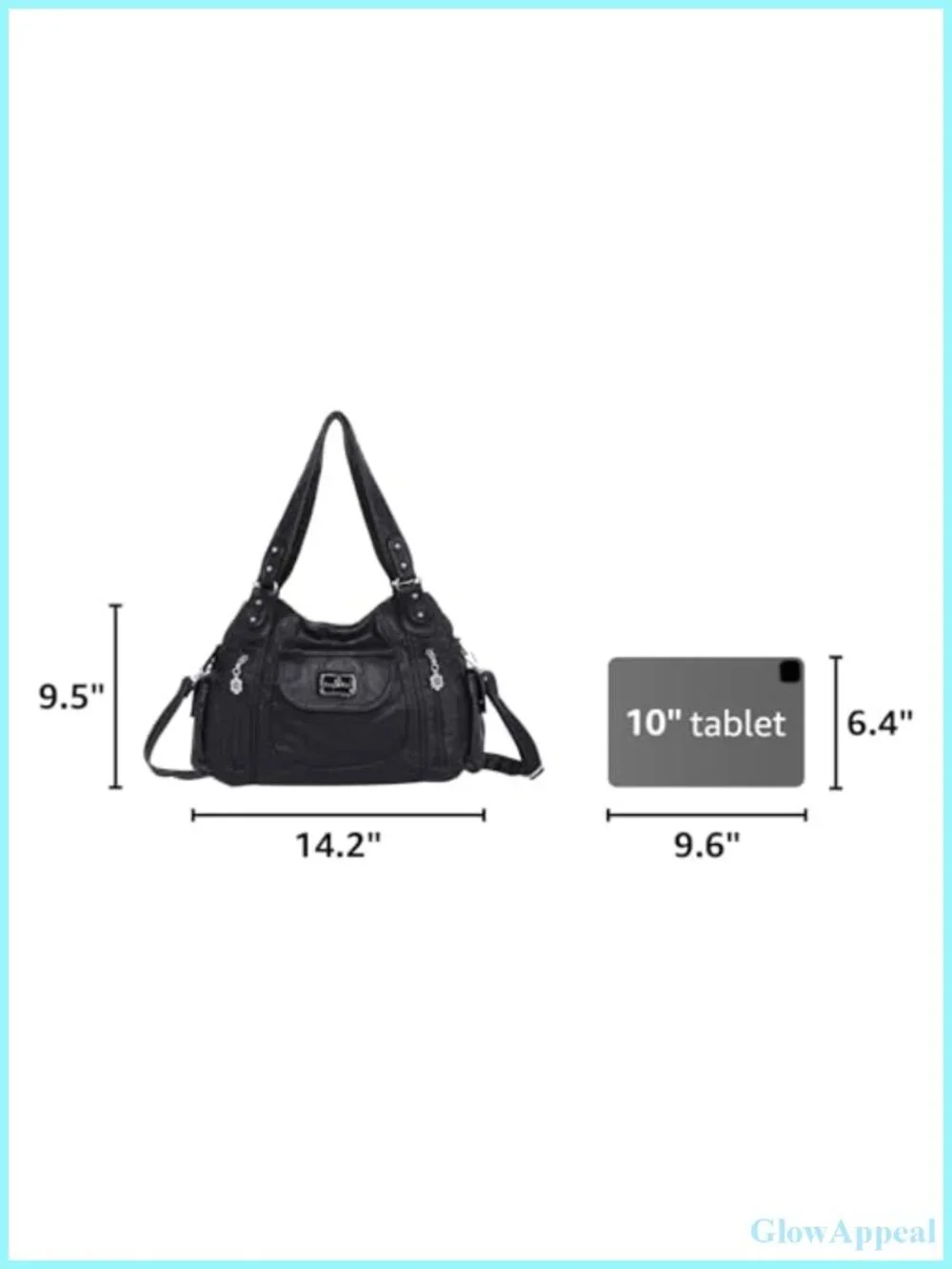 Large Faux Leather Hobo Tote Purse with Multiple Pockets, Adjustable Strap